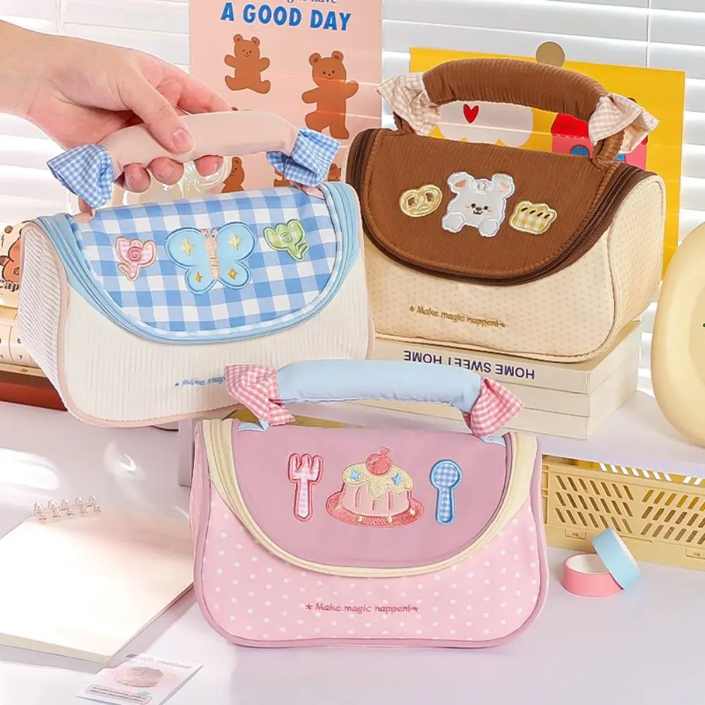 Portable Dopamine Color Pencil Case Multi-functional Large-capacity Pen Bag Stationery Storage Bag School Supplies