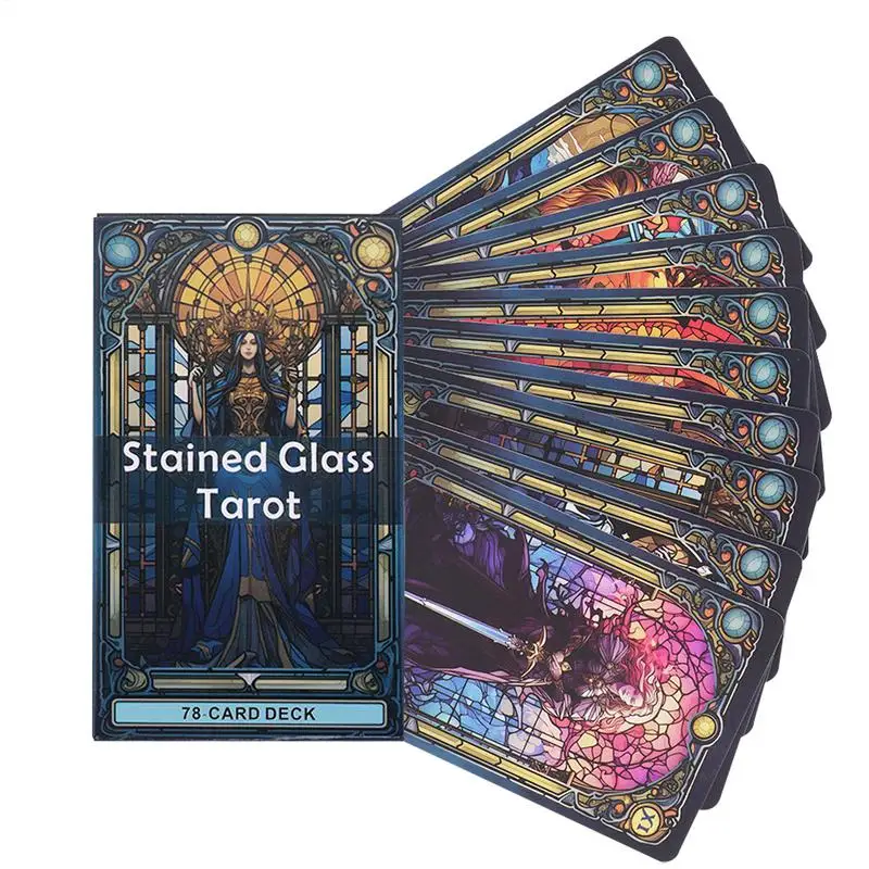 Tarot Of Stained Glass Tarot Deck Card Game Fortune Telling Card Game Board Game Oracle Card 78 Cards Full English For Family