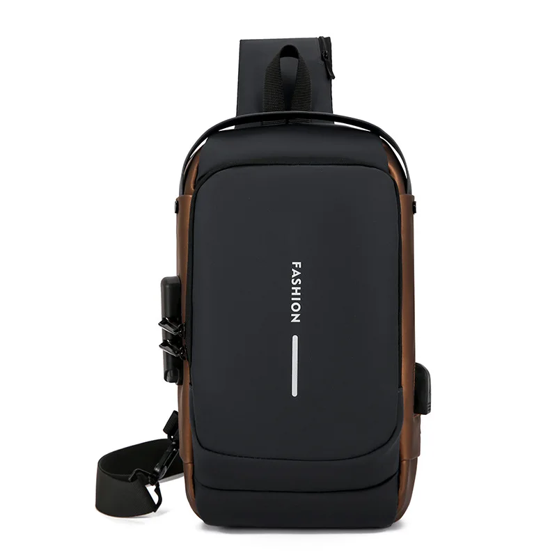 New Sling Bag Travel Shoulder Bag Waterproof Sports Chest Bag Anti-theft Crossbody Bag for Men USB Charging Bolso Para Hombre