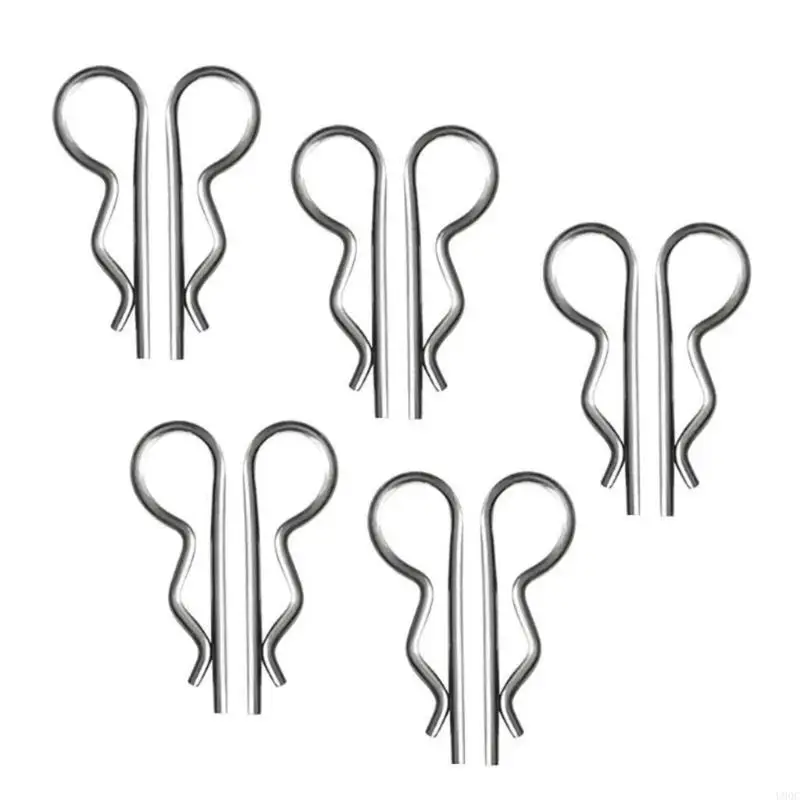 10pcs R Shaped Spring Cotter Pins Assortment set Steel Hairpin Clips Spring Cotter Pins set for Hitch Pin Lock Systems New