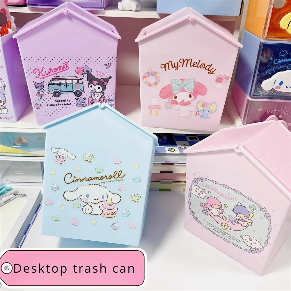 

Sanrio Cute Desktop Trash Can Pacha Jade Dog Living Room Home Student Dormitory Bedroom Kitchen Creative Trash Can with Cover