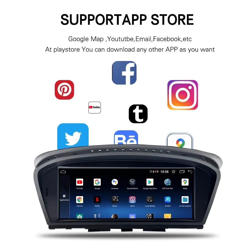 8.8 inch touch screen 2Din Android 13 Car Radio For BMW 5 Series E60 2001 - 2010 Android Auto Carplay