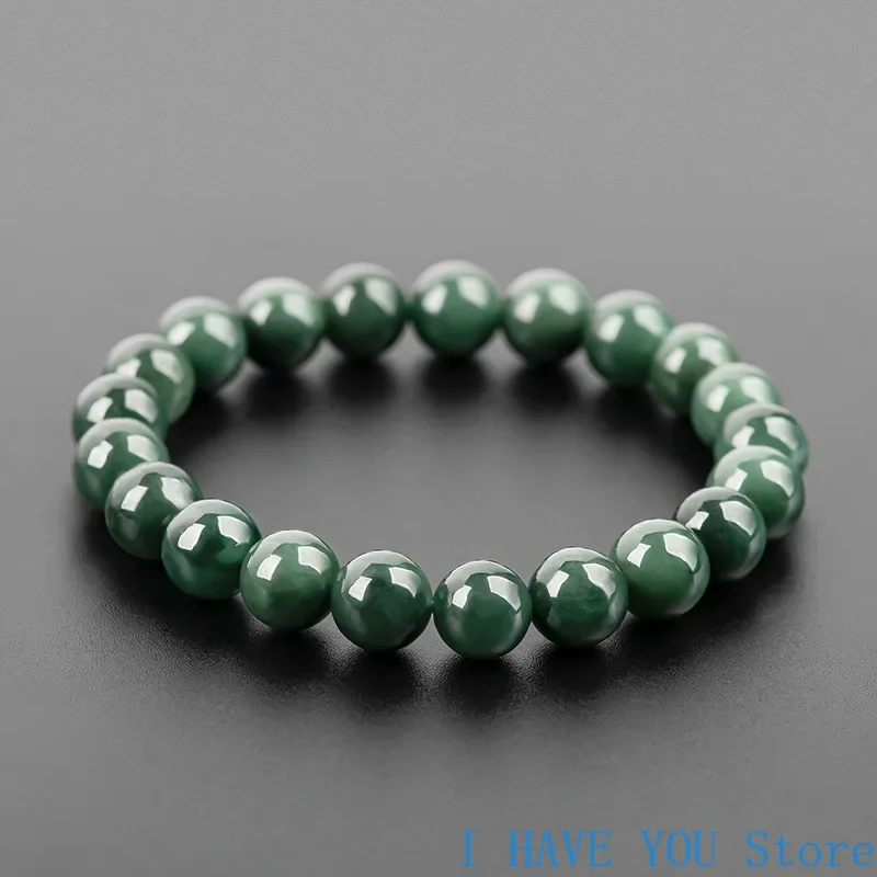 

Burmese Jade Bead Bracelets Accessories Charm Gift Green Man Gemstone Jadeite Amulet Women Amulets Real Fashion Natural Jewelry