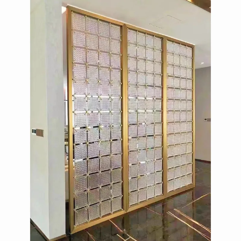Creative New Chinese Tempered Double Sided Frosted Translucent Glass Partition, Decor Screen for Hallway, Entryway & Living Room