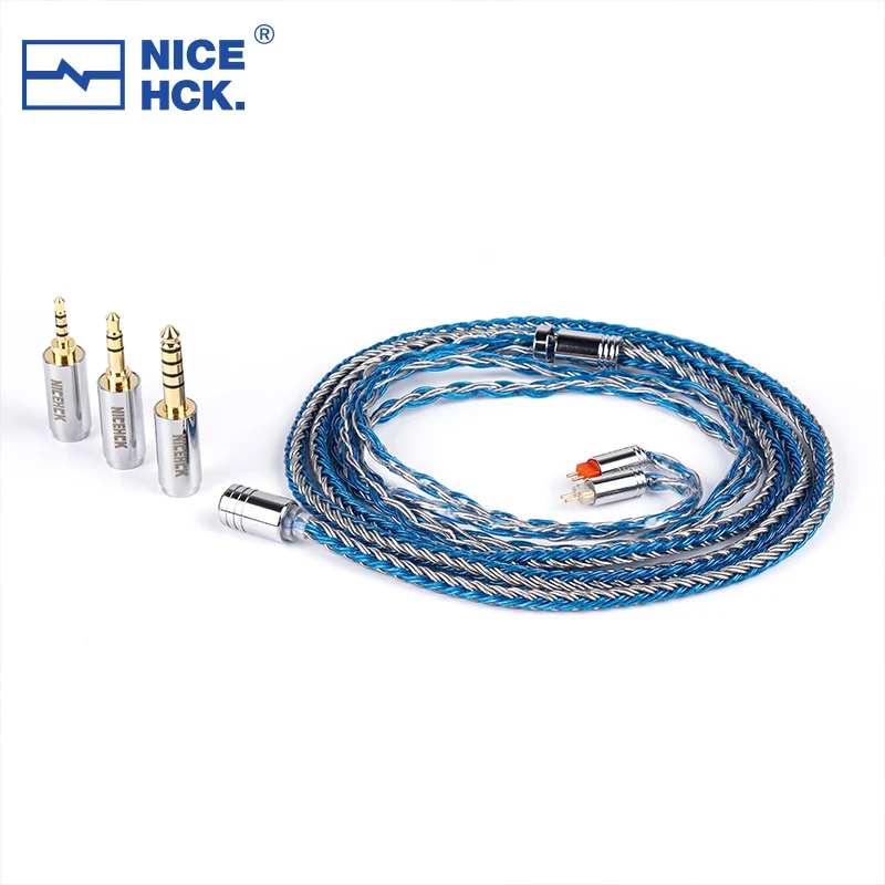 NiceHCK AlloyUltra 16 Core Silver Plated Copper+Alloy Copper Earphone Cable 3-in-1 Detachable Modular Plug MMCX/2Pin for Spring2