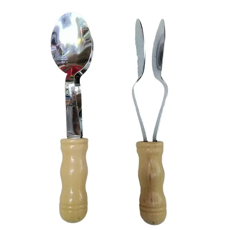 1PC Metronome Iron Beater Spoon Music Class Teaching Tool Music Early Education Spoon Wooden Handle Percussion Spoon