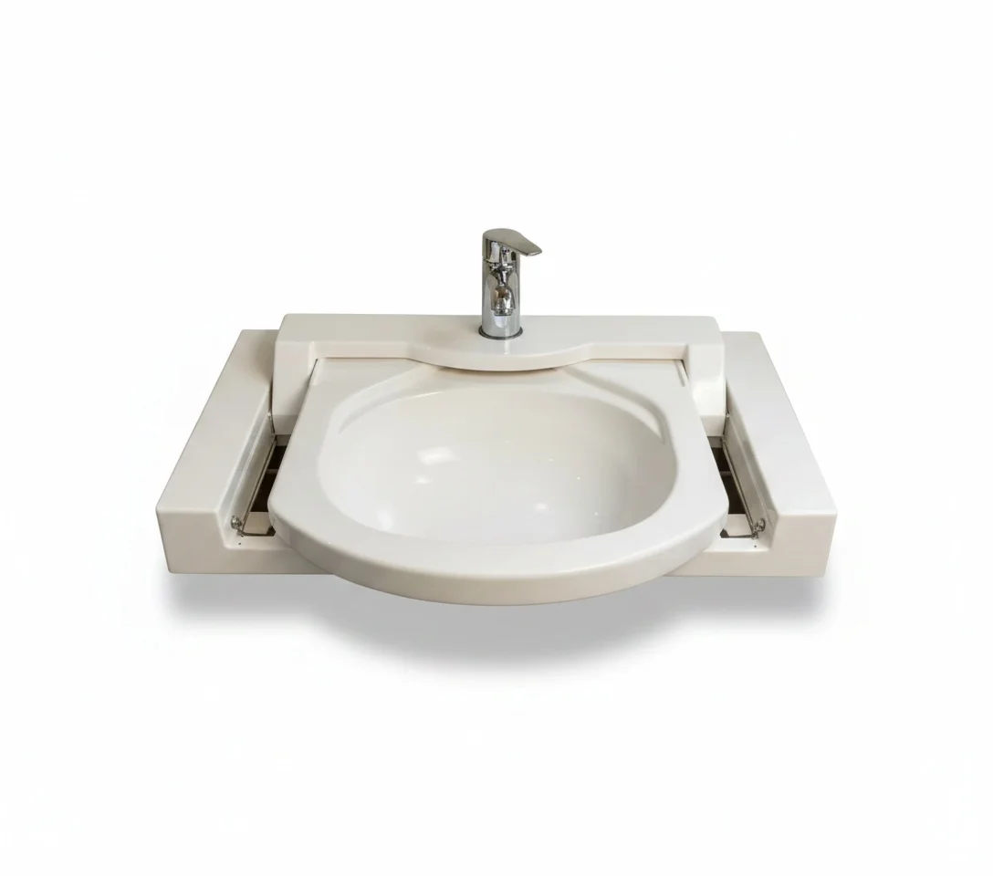 

RV Wash Basin, Acrylic Coated ABS 5mm Wall-Mounted Foldable Sink, 560x480mm for Caravan, Motorhome and Camper Trailer