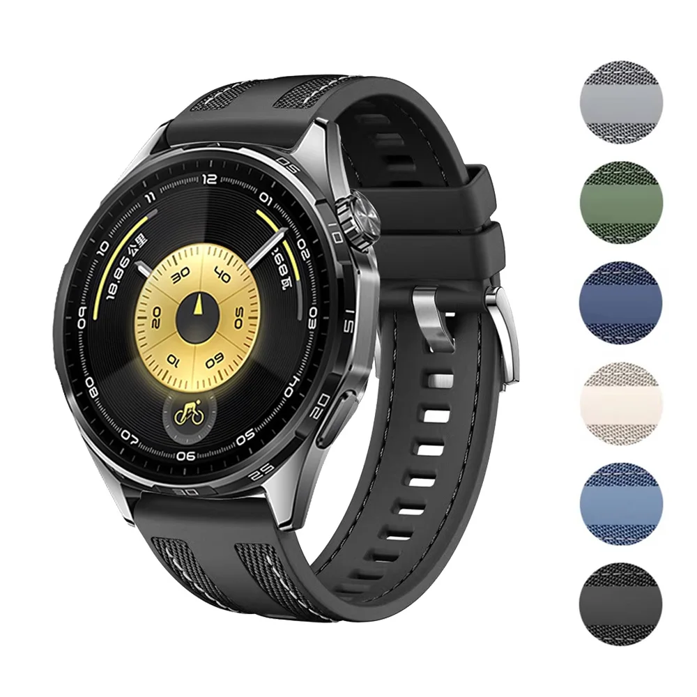 Offizielles Armband für Huawei Watch GT6 GT6Pro 46 mm Uhr 4 5 Pro GT 3 2 Pro 46 mm 22 mm Nylon-Sport-Verbund-Silikonband