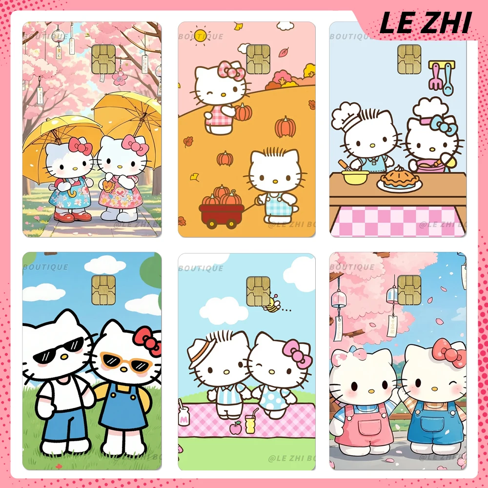 

1Pc Anime Sanrio Hello Kitty Credit Debit Card Shining Film Sticker Cartoon Waterproof Protective Card Sticker Birthday Gift