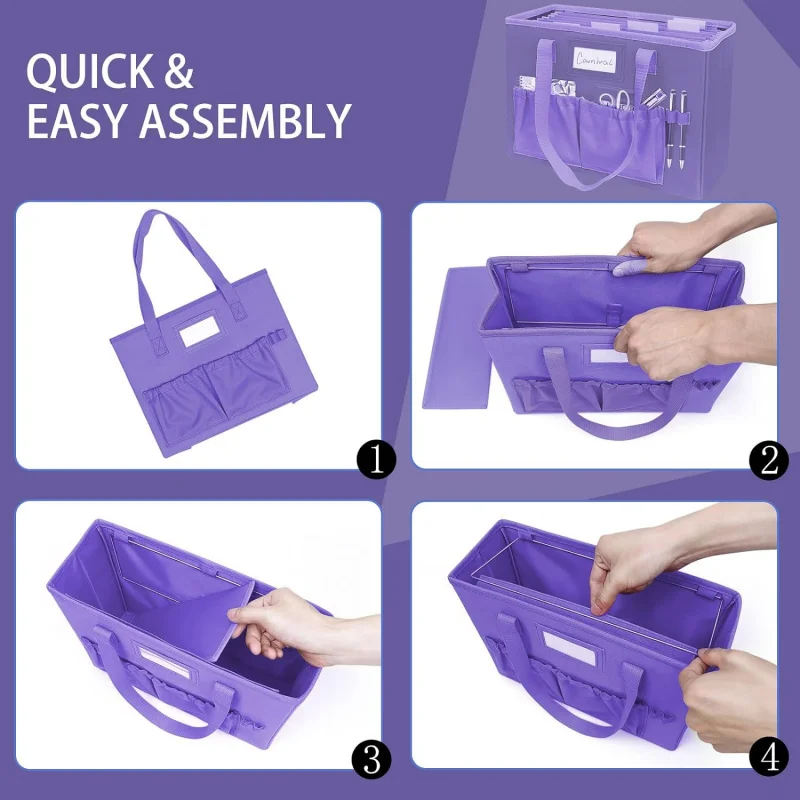 Desktop File Organizer Box,Collapsible Hanging Filing Box,Home Office Document Storage Organizer with Front Pocket and Handles,