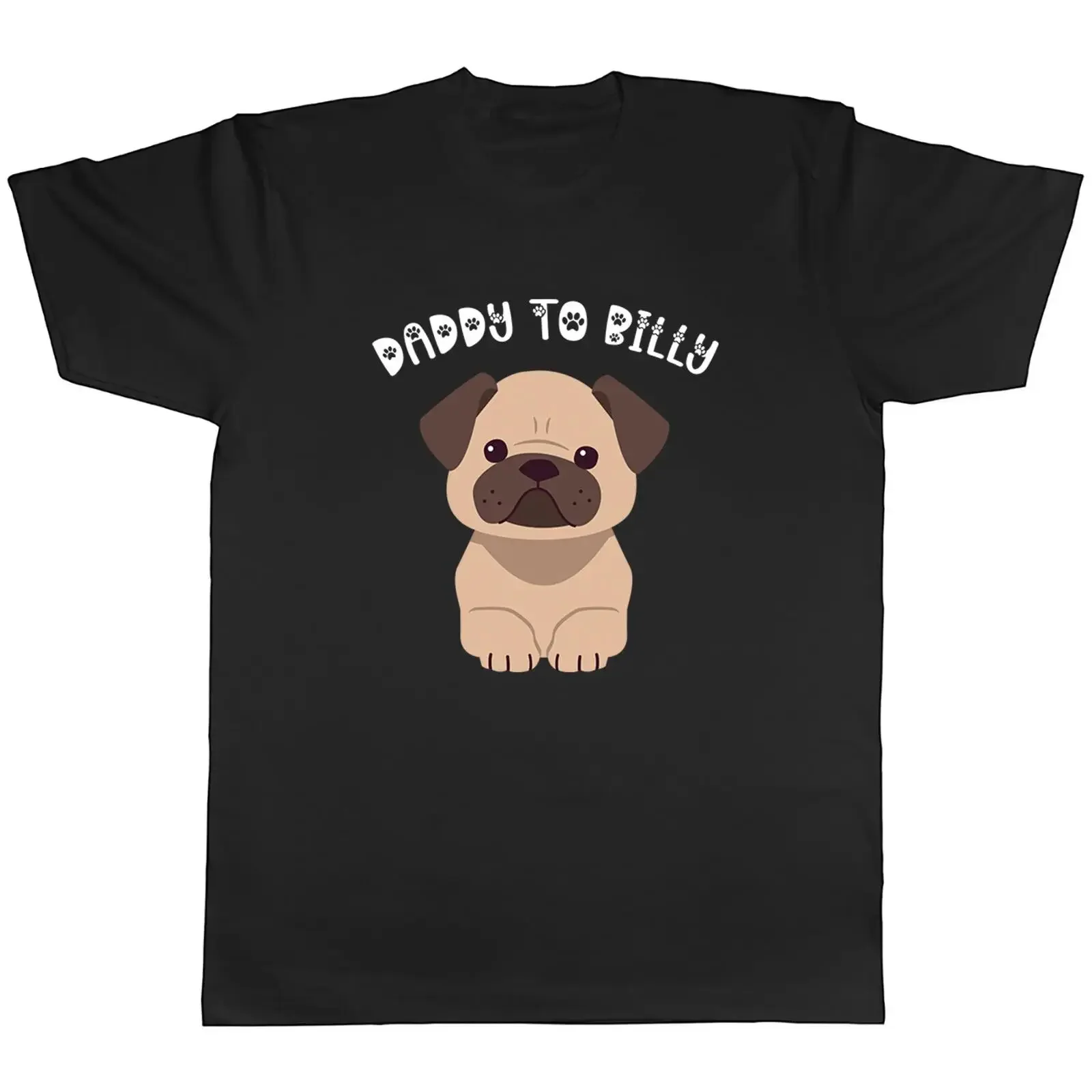 Personalisiertes Herren T Shirt Mops Hunde Vatertag Papa mit beliebigem Namen Geschenk vintage Washed Casual streetwear