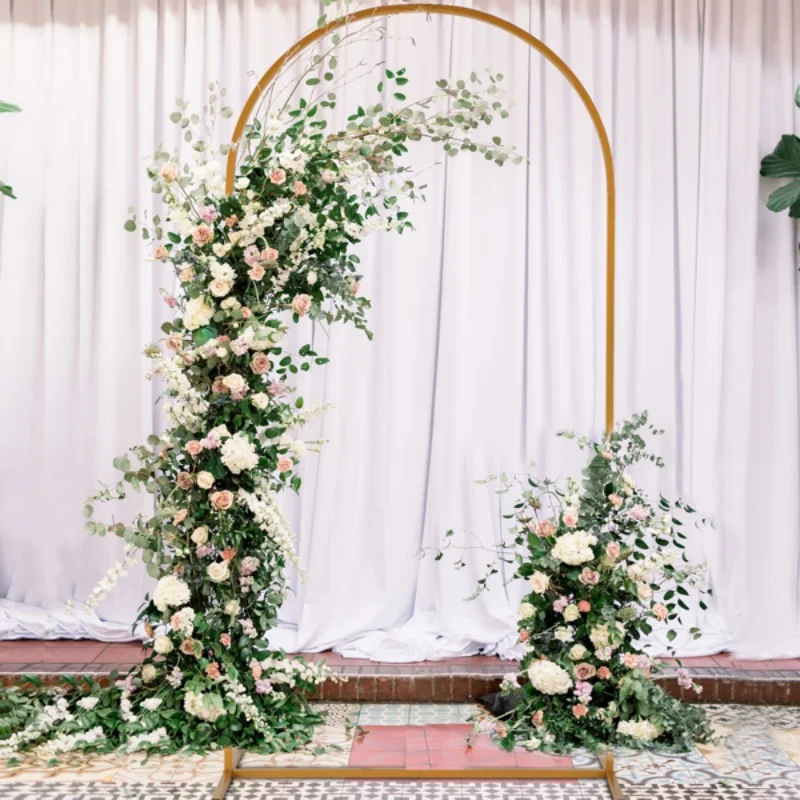 

Golden Arch Frame Wedding Party Decoration Backdrop Stands Arched Round Tube Bracket Balloon Kit Display Background