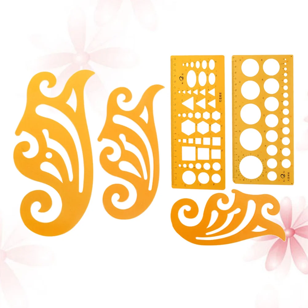 

5pcs Drawing Template Ruler Set 30Cm 25Cm 20Cm Curve Tools For Design Drafting Architecture School Measuring Tool Ruler