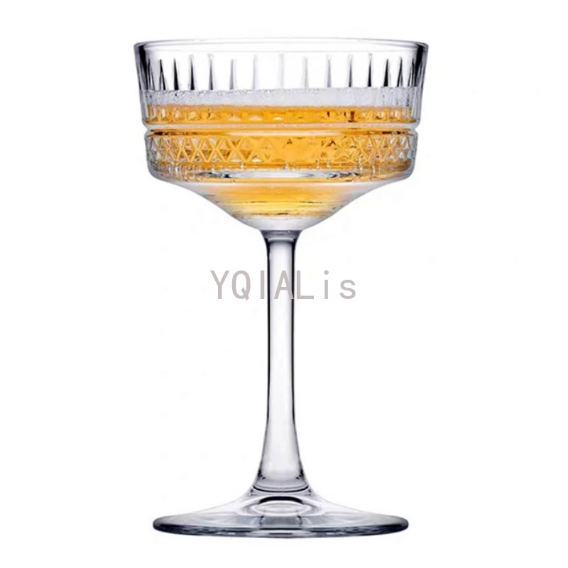 200-500ml Classical Engraved Goblet Cocktail Champagne Wine Glass Cup Art Fashion Home Bar Cold Drink Shop Drinkware Gift