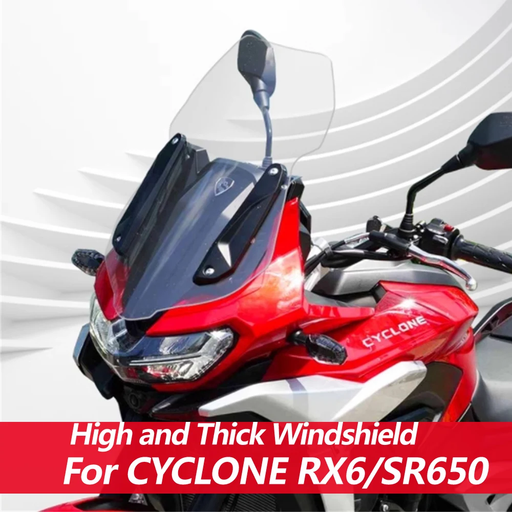 For CYCLONE RX6 modified windshield SR650 with raised front windshield rain shield SR 650 transparent windshield chest protector