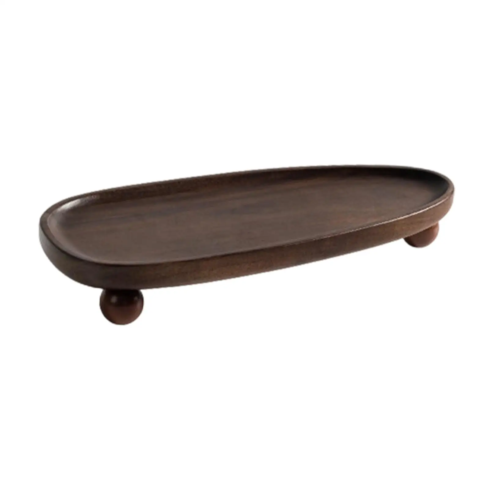 Rustic Wooden Tray Jewelry Display Organizer Plate for Bathroom Vanity Kitchen Plants Perfume Trinkets