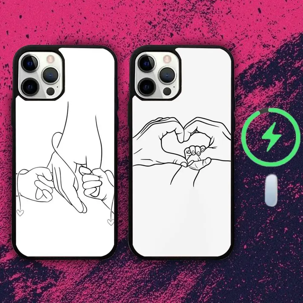 

Parent And Child Hand Phone Case For iPhone 16e,16,15,14,13,12,11,Plus,Pro,Max,Mini Magsafe Magnetic Wireless Charging