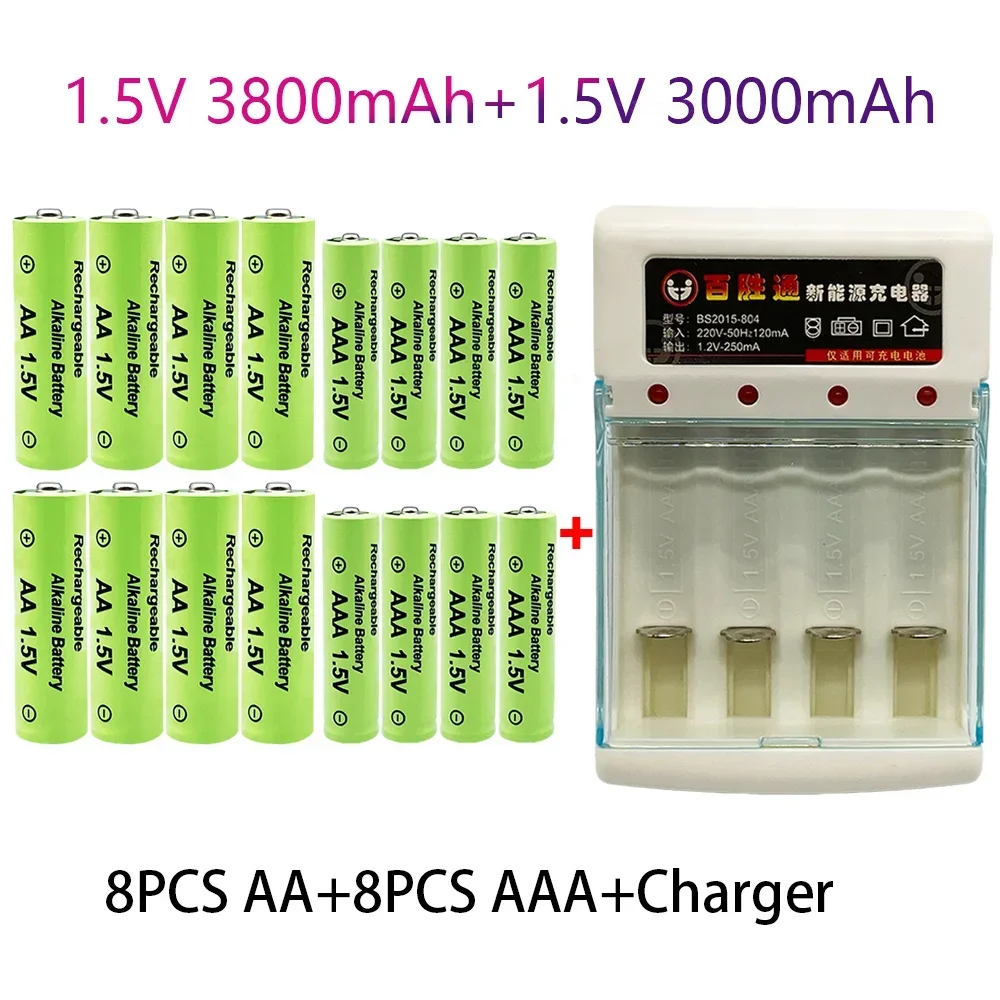 100% 1.5V ของแท้ + AAA3.0Ah แบตเตอรี่แบบชาร์จไฟได้แบตเตอรี่ Ni-MH 1.5V สำหรับนาฬิกาเมาส์คอมพิวเตอร์ของเล่นอื่นๆ + gratis ongkir