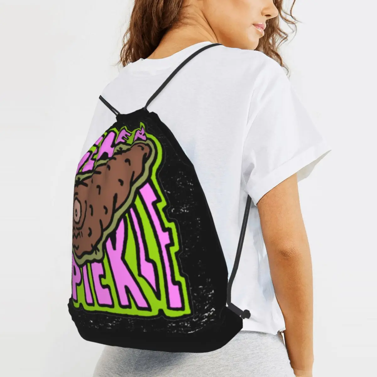 

Sewer Pickle Backpacks Casual Drawstring Bags Storage Bag Book Bags for Travel School