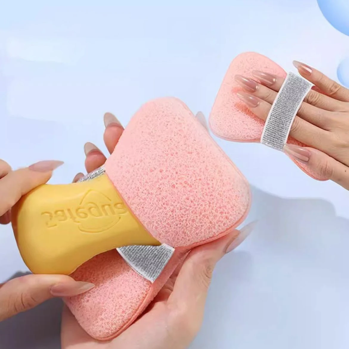 1/4PCS Sponge Soap Bag Bath Cleansing Foaming Net Pouch Body Exfoliating Scrubber Sponges Bathroom Nylon Soap Pocket