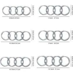 ABS 4 Ring Logo Chrome Black Car Front Hood Emblem Bonnet Badge Rear Trunk Badge Logo For Audi A3 A4 A5 A4L Q5 TT S4 Q3 Q4 S6 S7