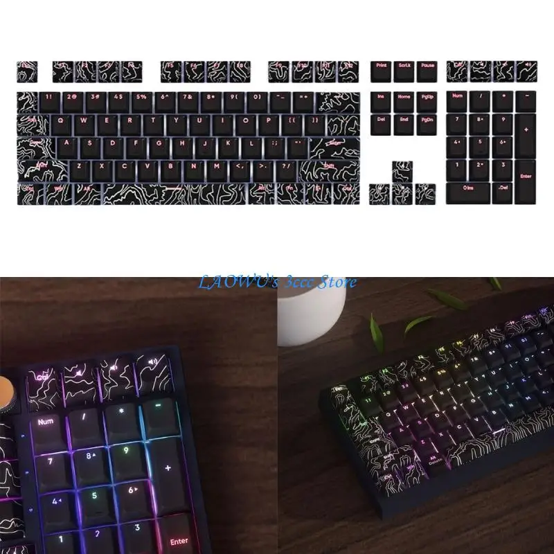 

Y8AD 108 Line White PBT-Keycaps Масляный снеж
