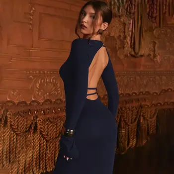 10 best sales długa niebieska sukienka - №4