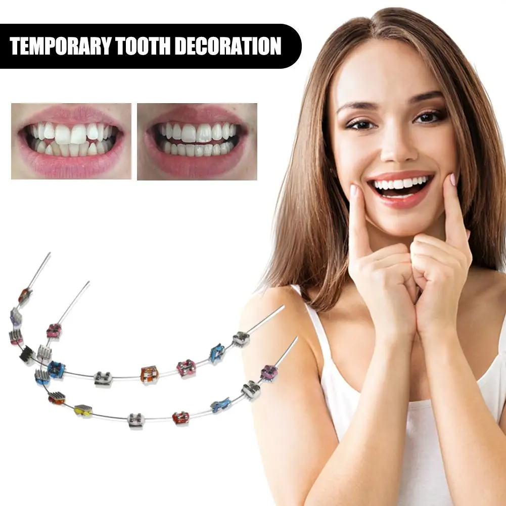 1Pair Temporary Colored Braces Decoration Orthodontic Ligature Care Decorations Dental Health Dental Ties O4T4