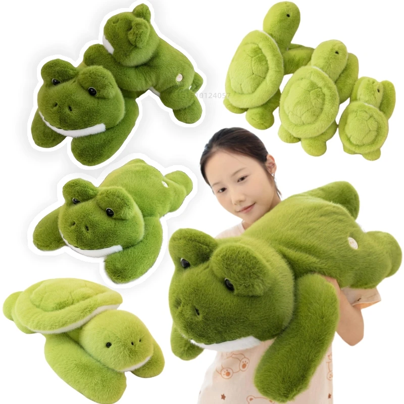 

Cartoon Prone Position Green Crocodile Frog Animals Plush Toys Simulation Kawaii Soft Dolls Birthday Valentine's Day Gifts