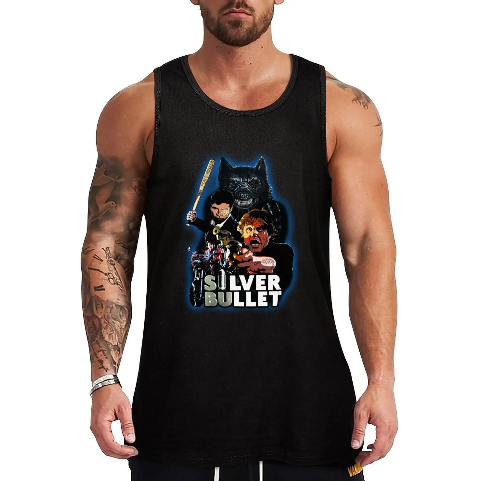 

silver bullet Tank Top Bodybuilding Tank Top Sleeveless Gym Fitness Shirt