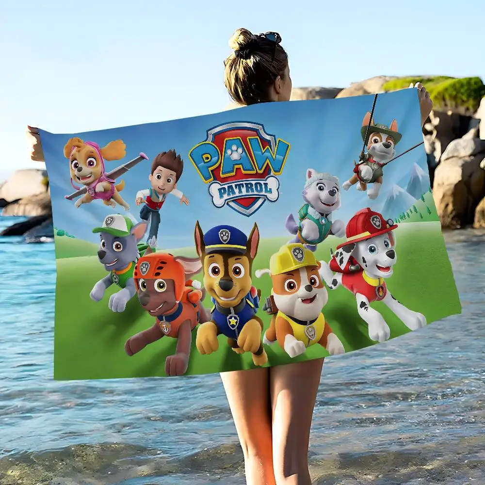 Cartoon P-Patrol Cute Dog Beach Towel Colorful Bath Towels for Girl Microfiber Custom Sand Free Beach Yoga Spa Gym Pool