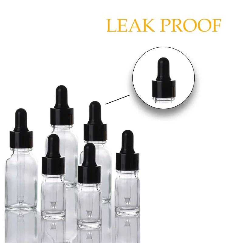 30pcs 5ml-100ml Empty Glass Dropper Bottles for Essential Oils Perfume Container with Pipette Cosmetic Leak Proof Travel Bottles