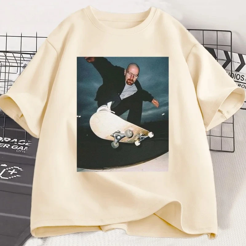 The Latest Men's Pure Cotton T-shirt for 2025: Skateboard Master, Comfortable, Breathable, High-quality, Beach Travel