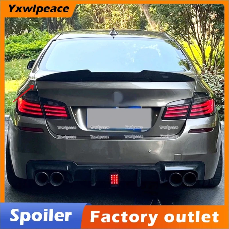 

PSM Style Real Carbon Fiber /ABS Glossy Black Rear Trunk Lip Spoiler Car Accessories For BMW 5 Series F10 2011-2017