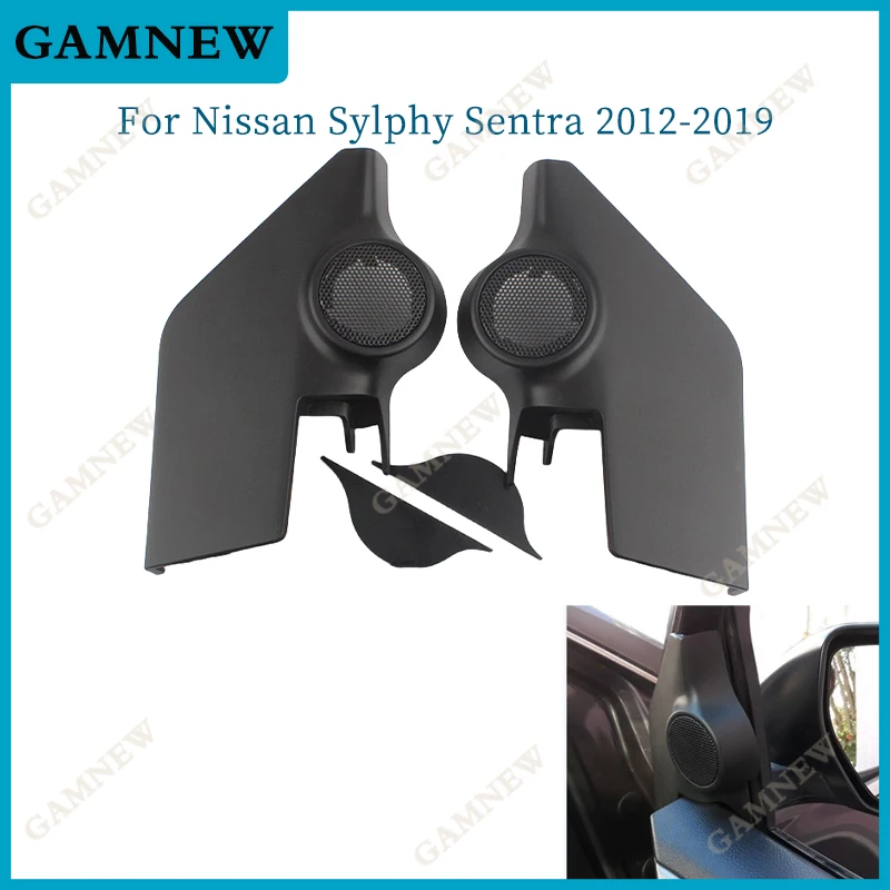 2PCS For Nissan Sylphy Sentra 2012-2019 Car Tweeter Refitting Audio Door Angle Gum Speaker Cover Boxes Mounts