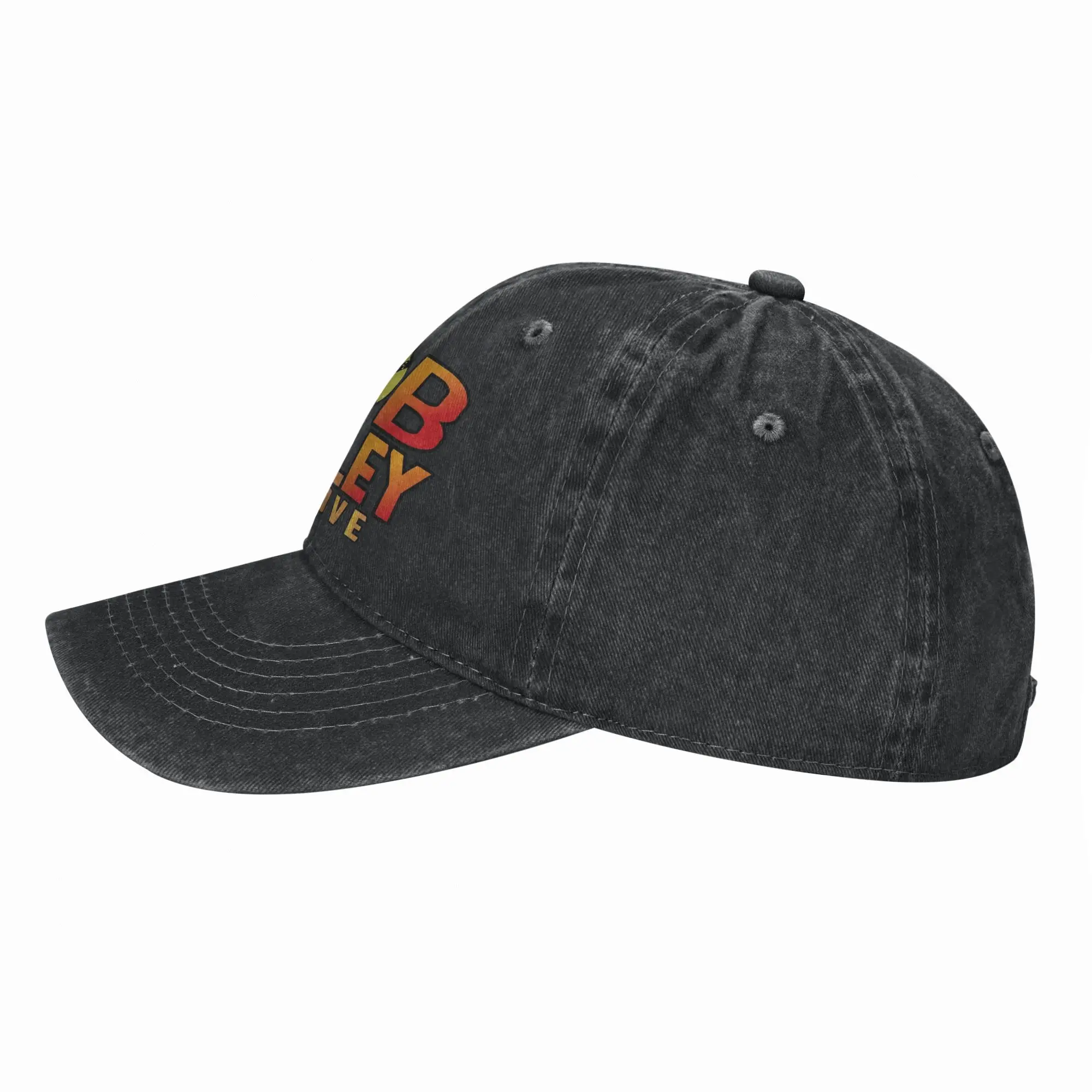 Vintage One Love Creations Bob Marley  Baseball Cap Distressed Denim Washed Snapback Cap  Outdoor Running Golf Adjustable Hat