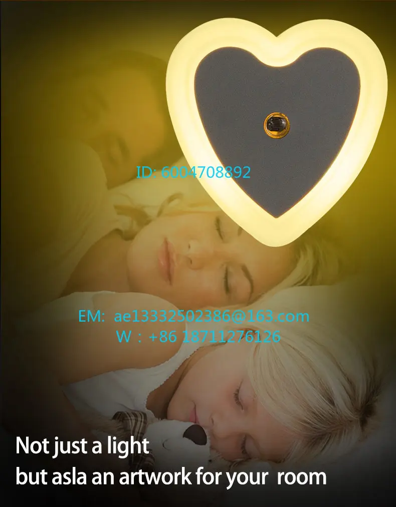 110v automatic induction bedroom bedside sleeping luminous energy-saving plug-in socket wall lamp