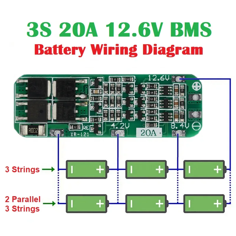 3S 20A Li-ion Lithium Battery 3.6V 3.7V 18650 Charger PCB BMS Protection Board For Drill Motor BMS 12.6V Lipo Cell Module