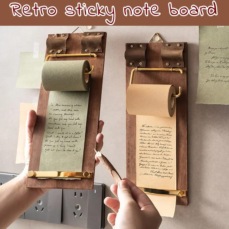 Retro Note Clip Receipt Holder Coffee Dessert Menu Loose-leaf Binder Wall-Mounted Retro Scroll Paper Hanging Memo Book