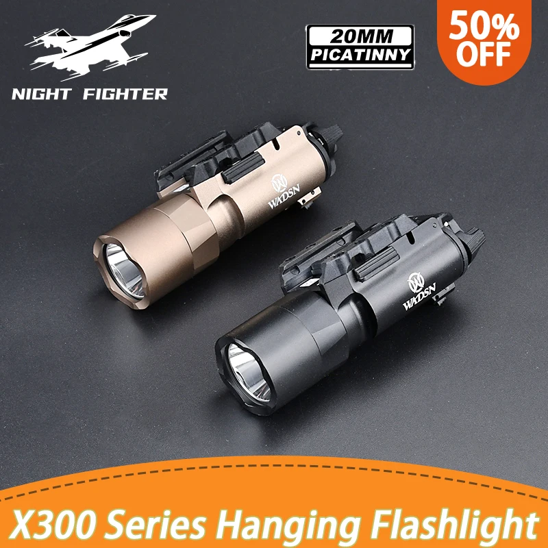 Tactical Surefir X300 X300U Ultra X300V XH35 Metal Pistol Gun Strobe LED Light Fit 20mm Rail Airsoft Hanging Hunting Flashlight 