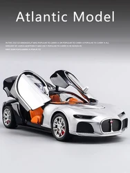 New 1:24 Atlantic Alloy Car Model Simulation Sound And Light Pull Back Toy Car Metal Sports Car Boys Collection Ornaments Gift
