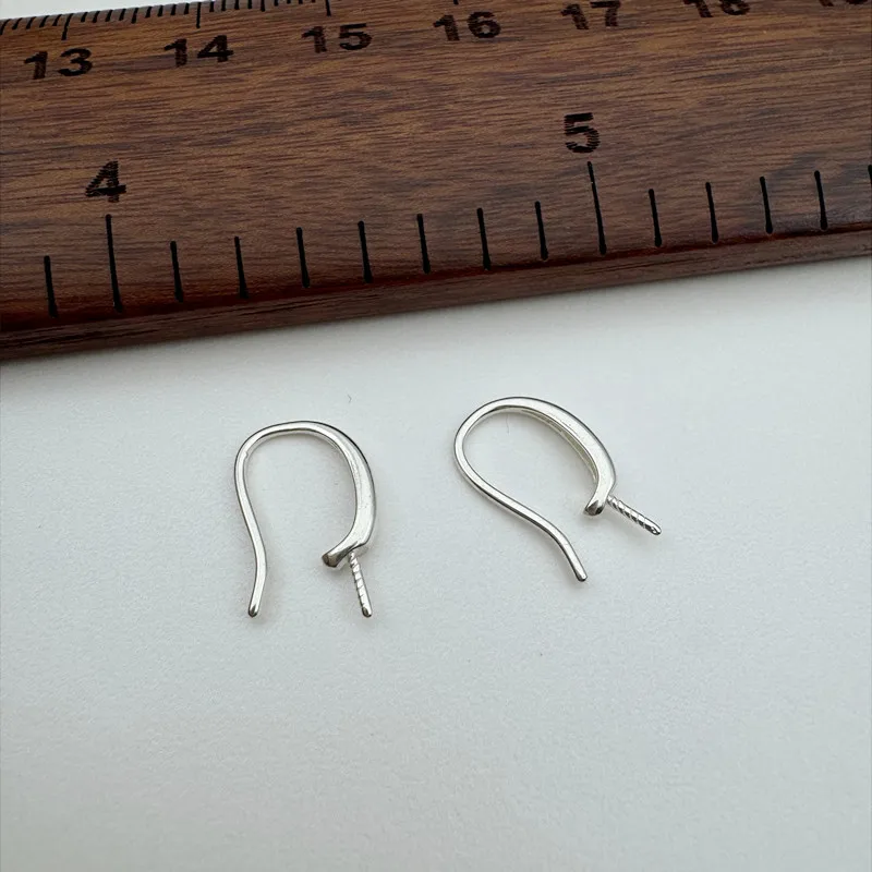 Crochets de boucle d'oreille en argent regardé 925 pour femmes, accessoires de bricolage, court, simple, découverte de composants, solide, 1 paire