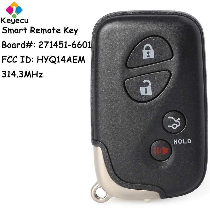 

KEYECU Smart Remote Car Key With 4 Buttons for Lexus ES350 IS350 ISC IS F IS250 2011 2012 2013 2014 Fob HYQ14AEM 271451-6601