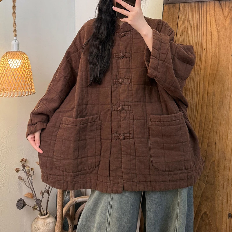 25 جديد وصول الشتاء المرأة عادية فضفاض واحدة الصدر س الرقبة ألف خط سترات Batwing كم جيب المرقعة القطن معاطف H204 #1