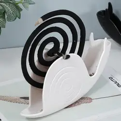 Snail Shape Mosquito Coil Incense Holder Shelf Retro Unique Wrought Iron Metal Stand Cute Ornament For Home Bedroom Decoration