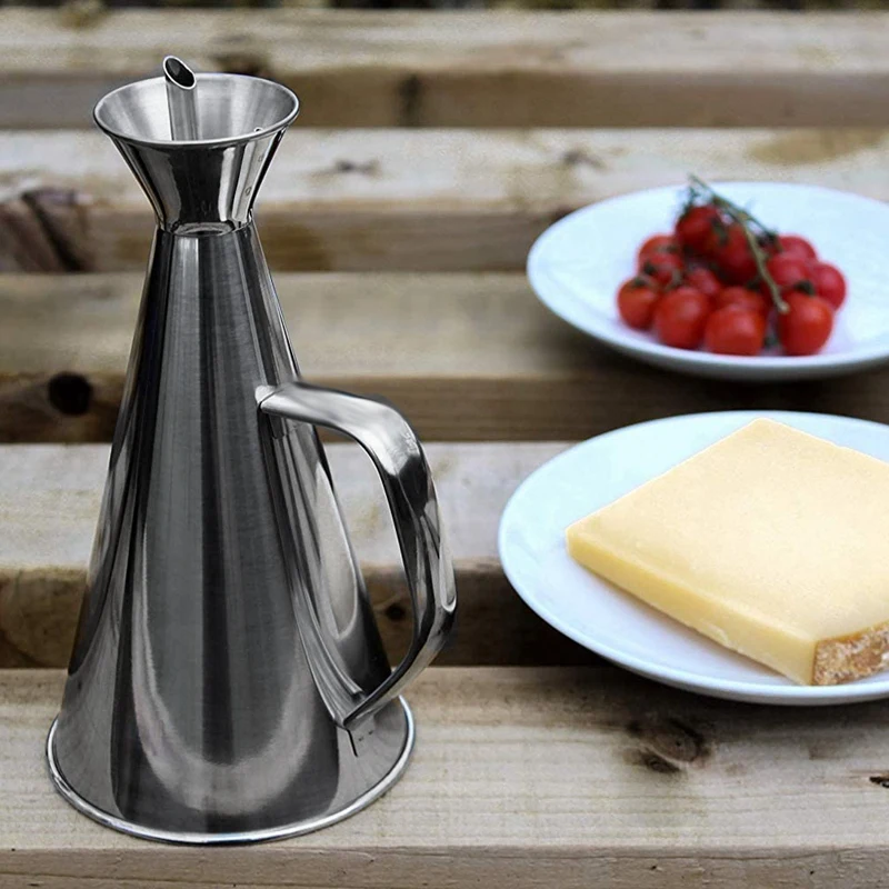 ABRW-500Ml Stainless Steel Non Drip/No Mess Olive Oil Dispenser,Kitchen Oil/Vinegar Pot-Easy To Clean And Leakproof