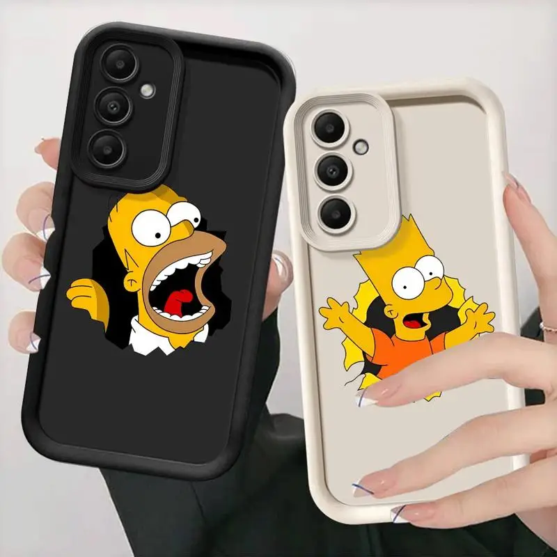 Phone Case for Samsung Galaxy A15 A25 A35 A55 A51 A71 A72 A73 A52 A52s A53 A54 5G TPU Silicone Soft Disney Simpsons Cute