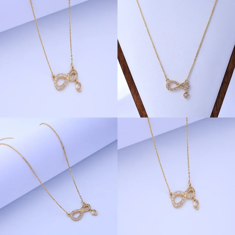 

Simple fashion personality figure 8 love micro inlaid zircon necklace versatile temperament ladies necklace Valentine's Day gift
