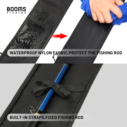 Imagen 2 del producto Booms Fishing PB3 bolsa para caña de pescar estuche de almacenamiento para caña 130 cm a 215 cm plegable aplicar herramientas de pesca carrete cañas bolsas fundas
