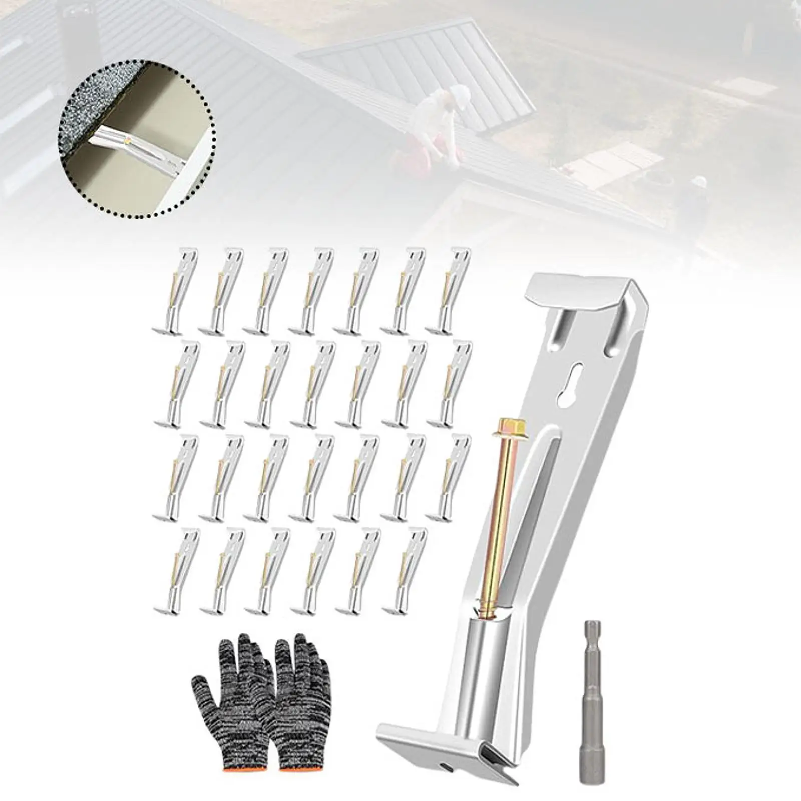 28 قطعة من شماعات مزراب مخفية 5 بوصة سهلة التركيب ومزراب المطر السريع